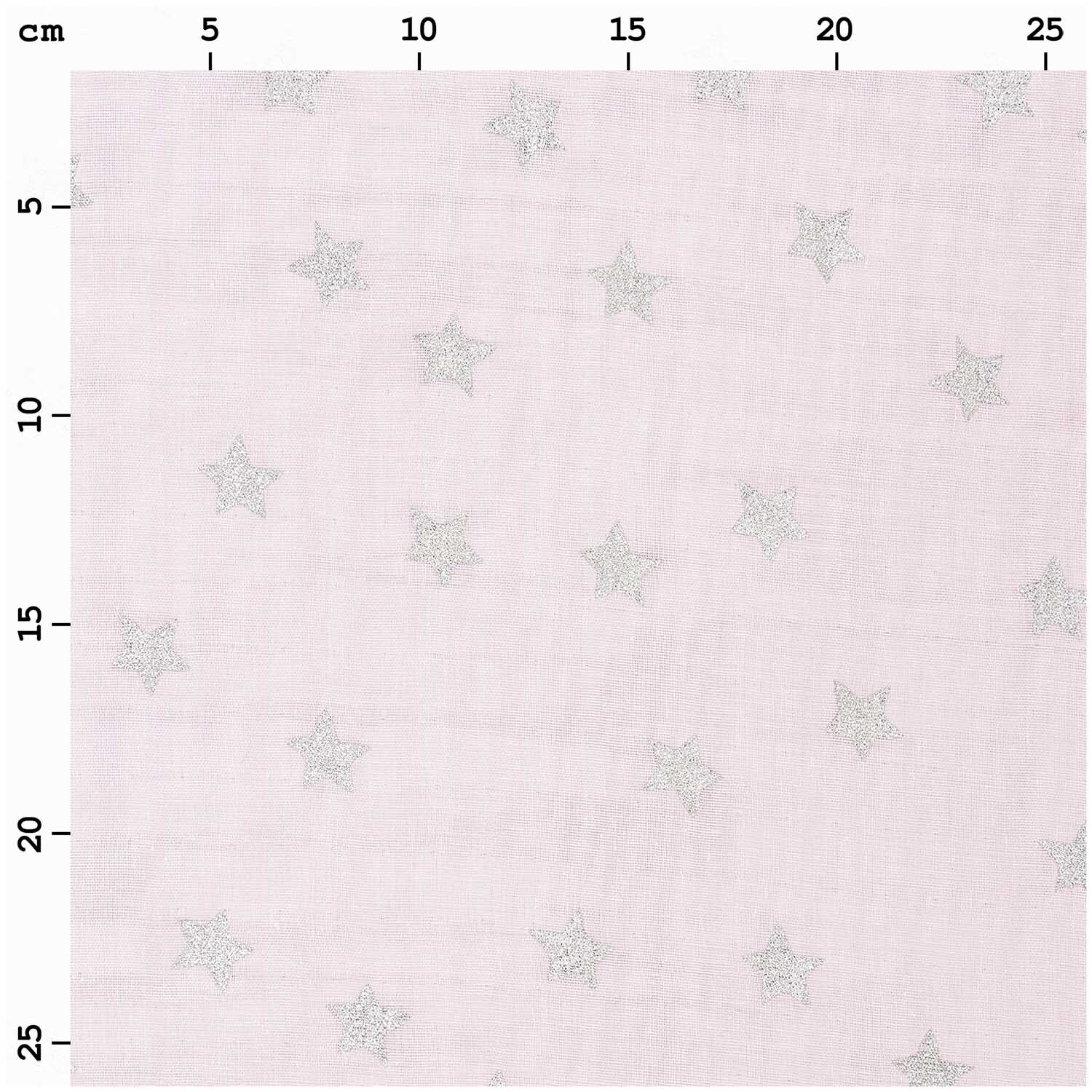 Musselin-Druckstoff Nostalgic Christmas Sterne rosa-metallic 50x140cm