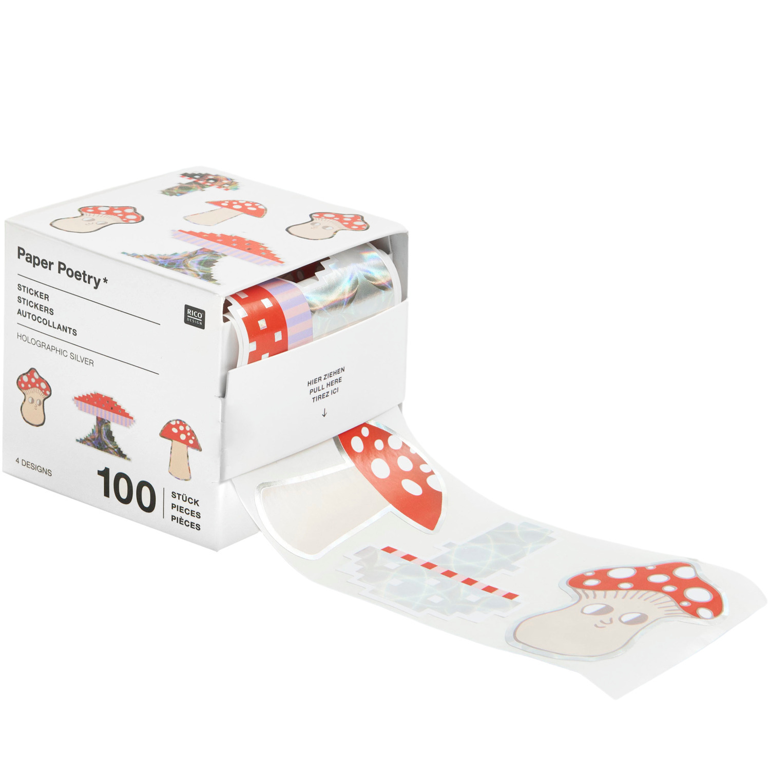 Rico Design Paper Poetry Sticker Shrooom Big Reds auf der Rolle