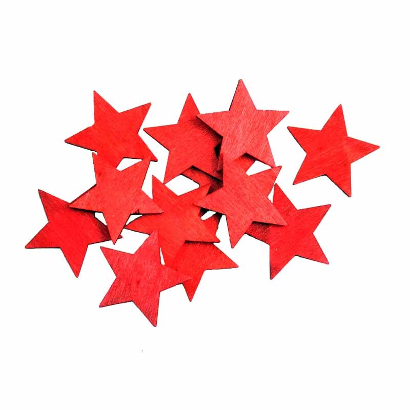 Streu Sterne rot 4cm Holz 12 Stück