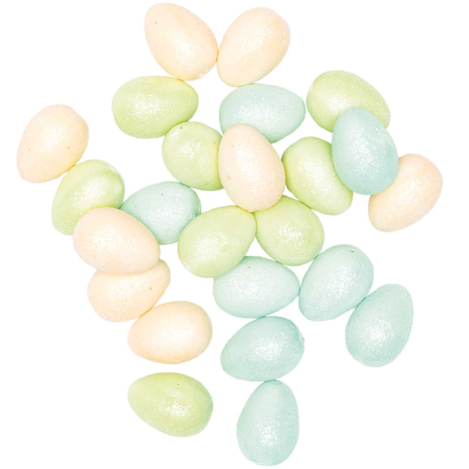 Glitter-Eier pastell 4cm 12 Stück
