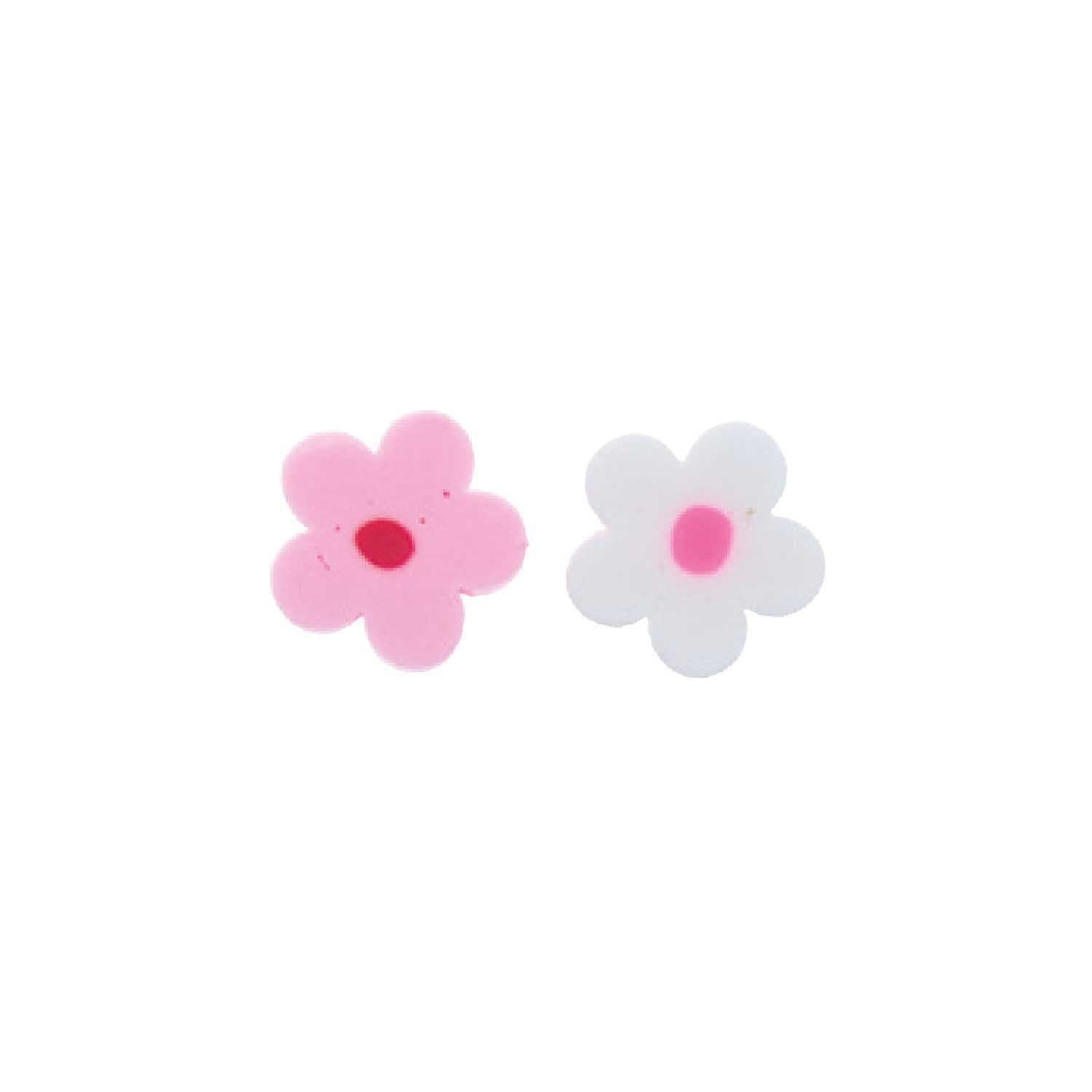 Perle Blumen weiß-rosa 8x4mm 20 Stück