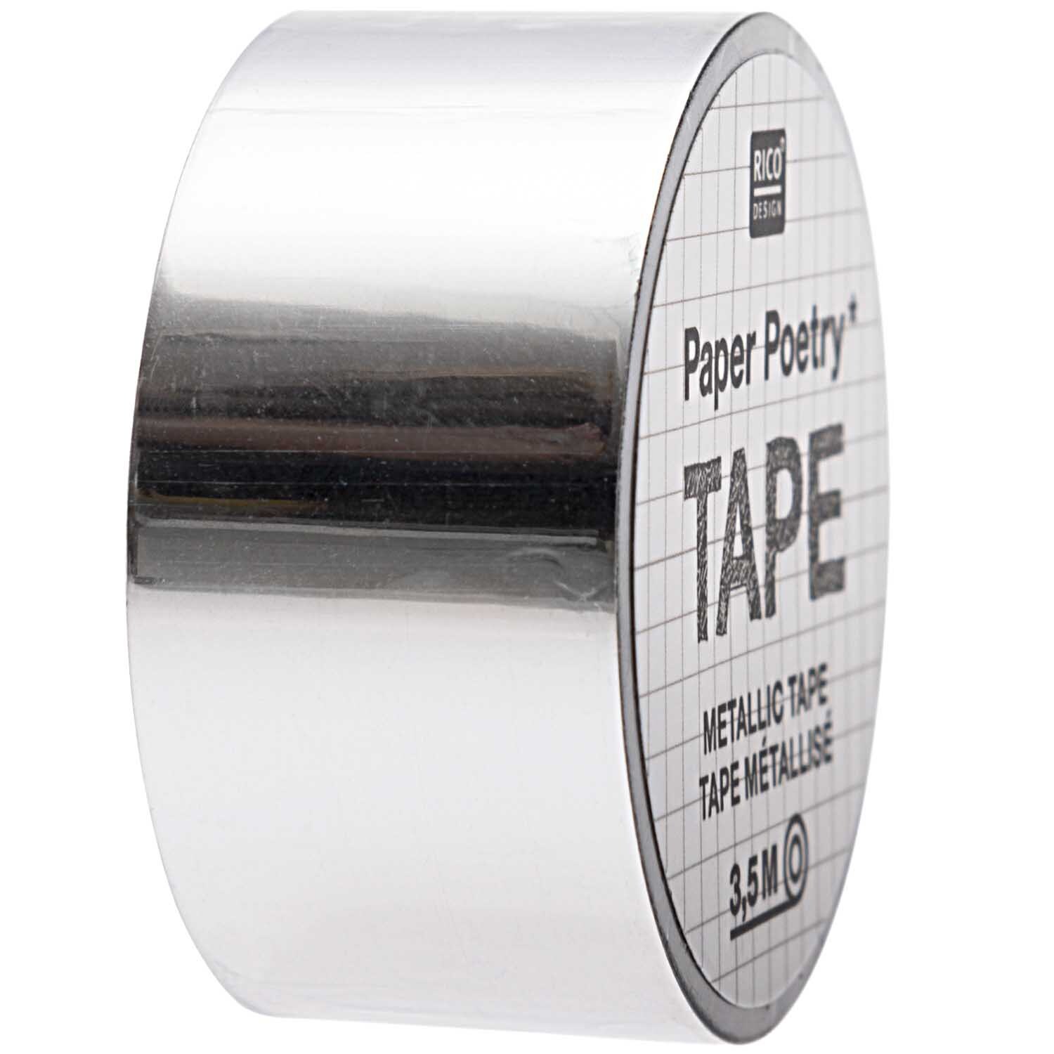 Paper Poetry Mirror Metallic Tape silber 19mm 3,5m