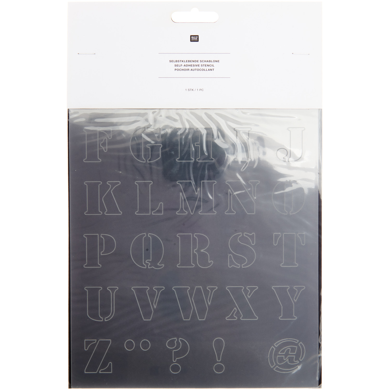 Schablone Alphabet 1 18,5x24,5cm selbstklebend