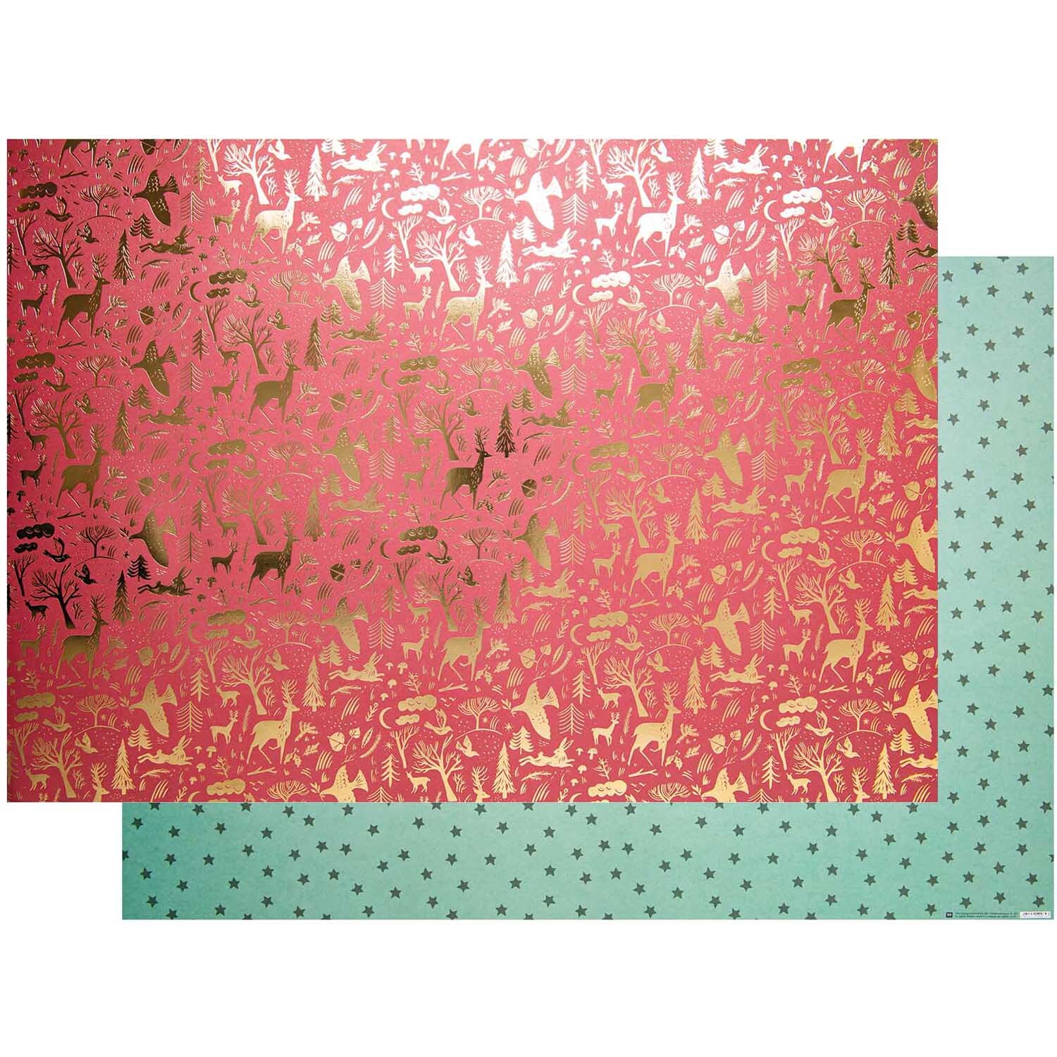 Paper Poetry Motivkarton Nostalgic Christmas rot-grün 50x70cm