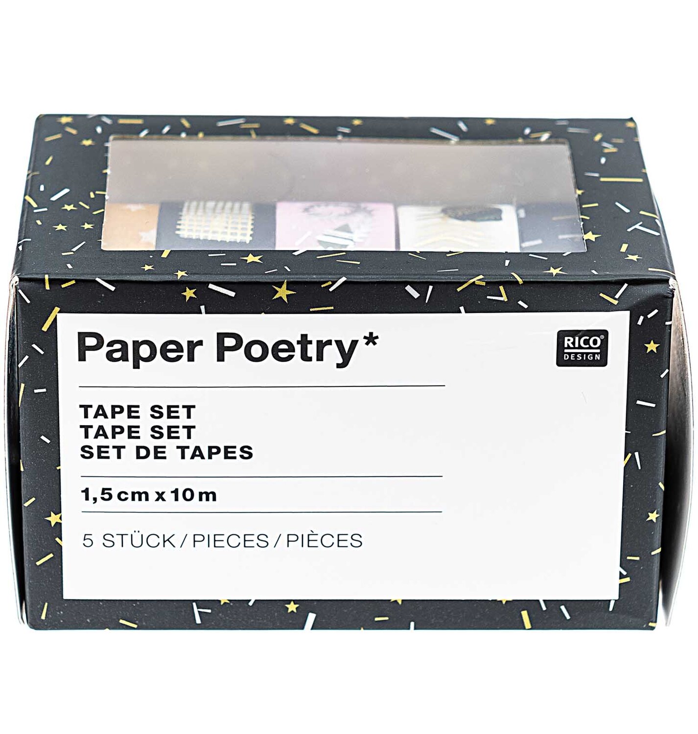 Paper Poetry Tape-Set Nostalgic Christmas schwarz 1,5cm 10m 5 Stück