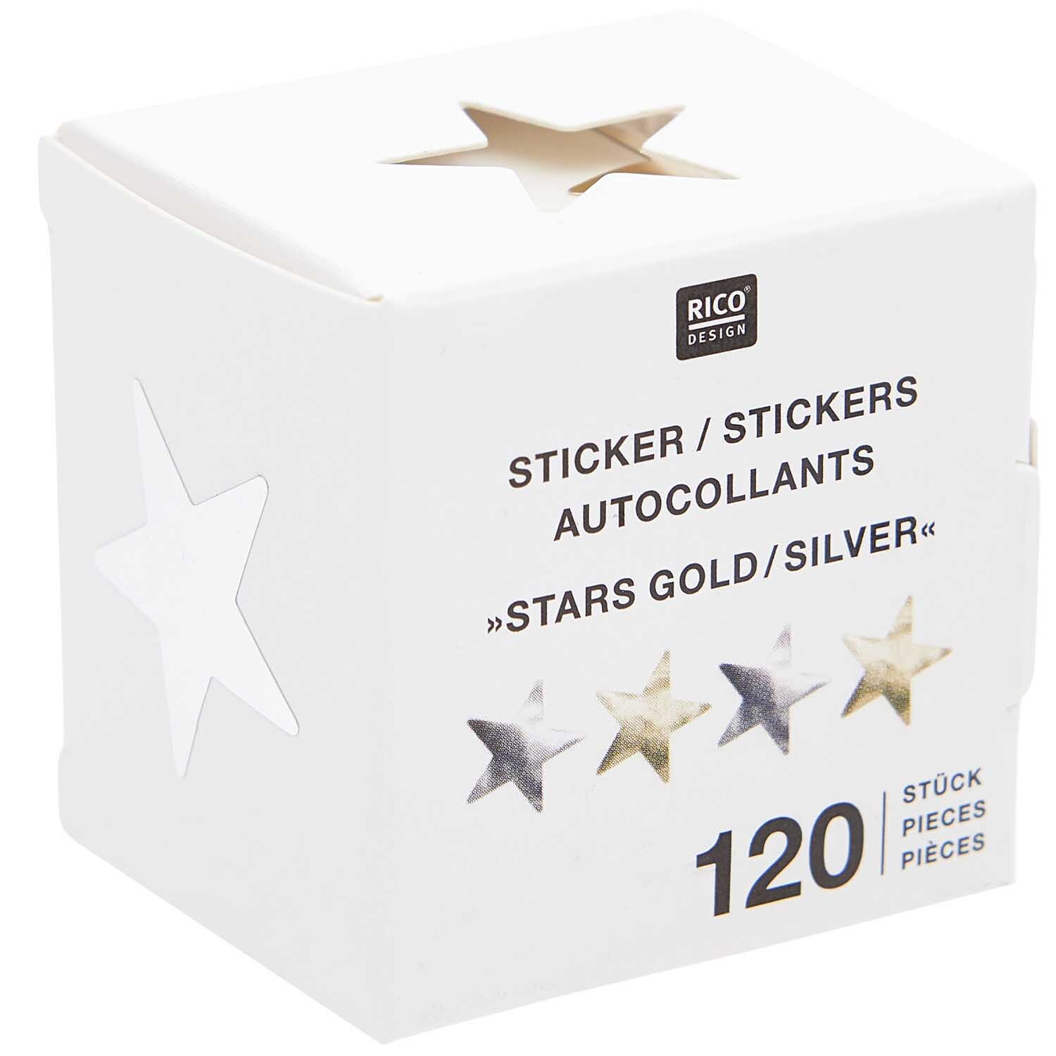 Paper Poetry Mini-Sticker Sterne Gold-Silber auf der Rolle