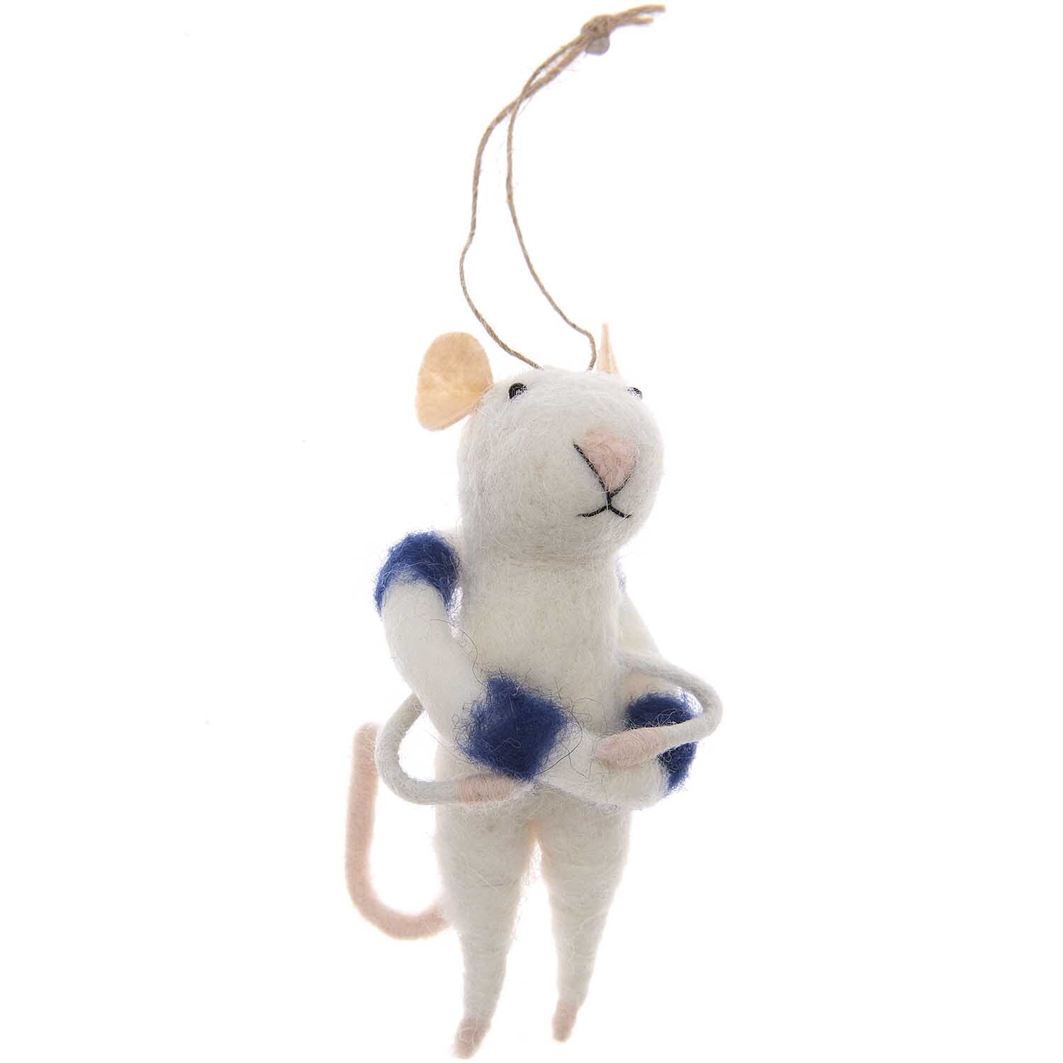 Filzhänger Maus mit Rettungsring 11cm