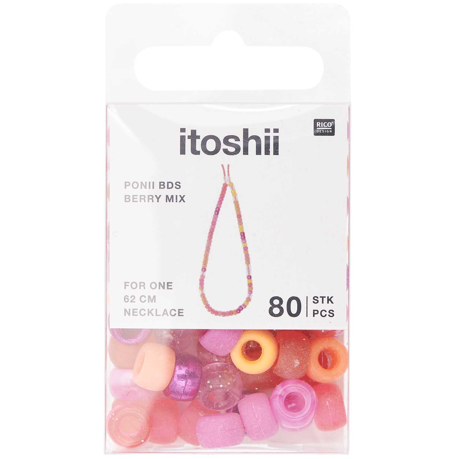 itoshii - Ponii Beads Beere Mix 9x6mm 80 Stück