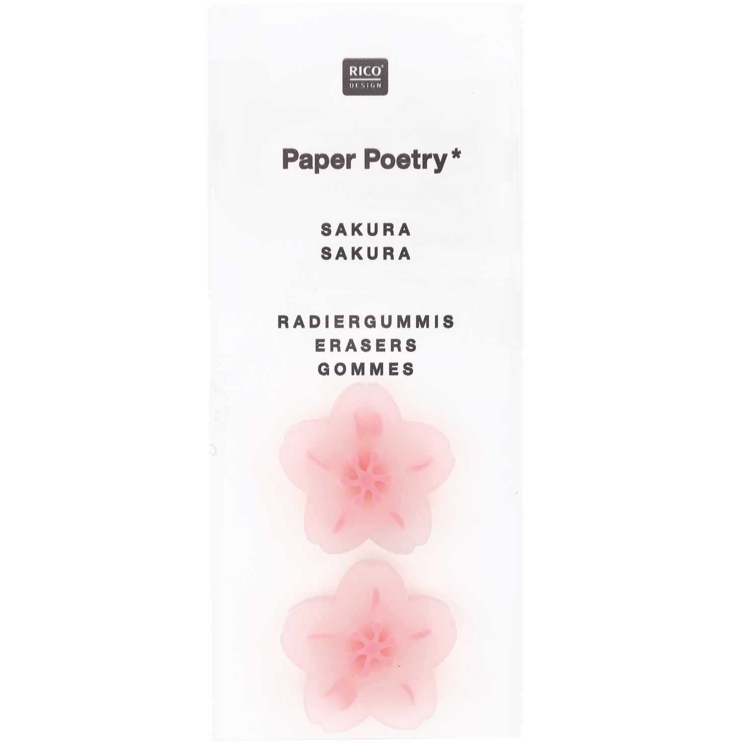 Paper Poetry Radiergummis Kirschblüte 2 Stück 25x7mm