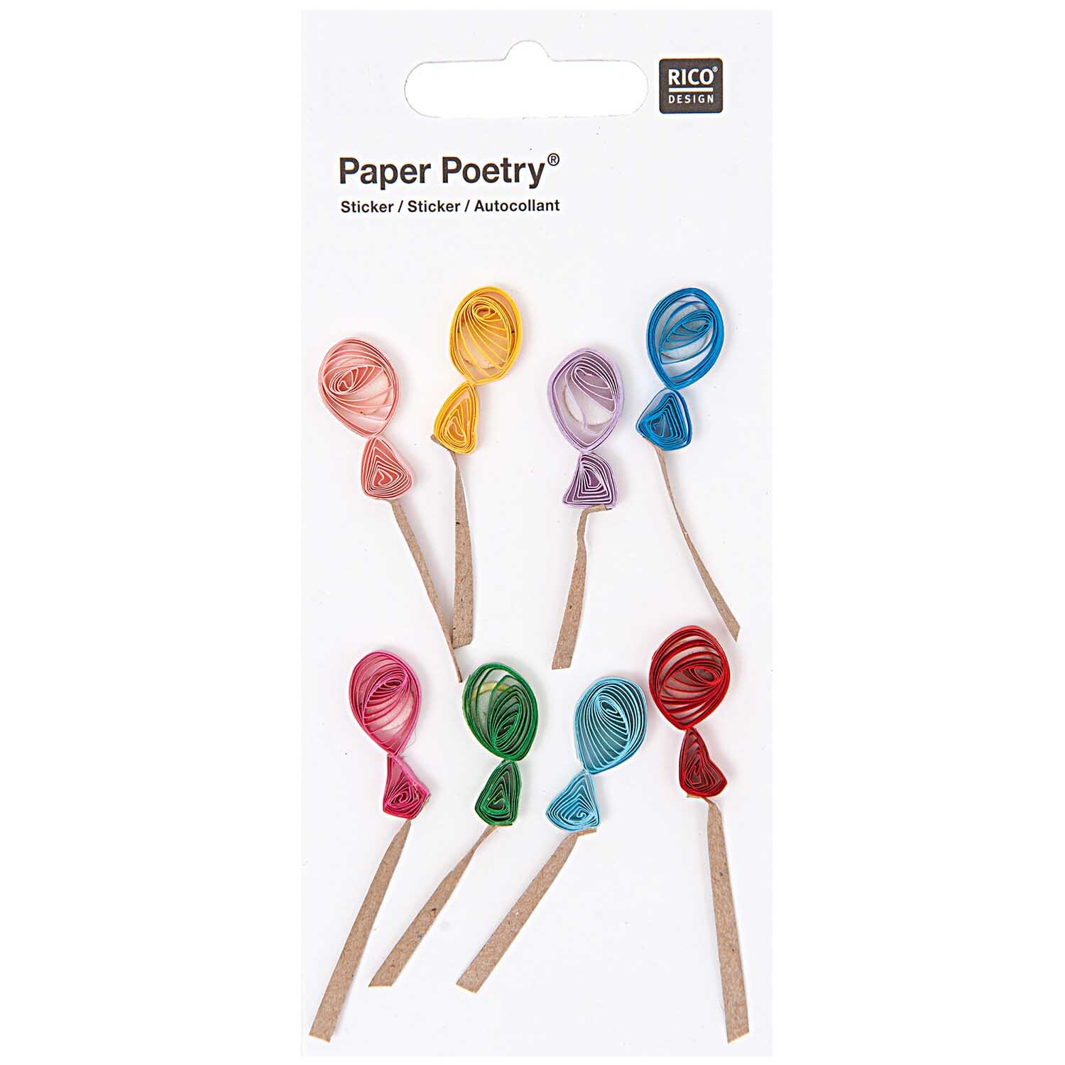 Paper Poetry Quilling Sticker Luftballons