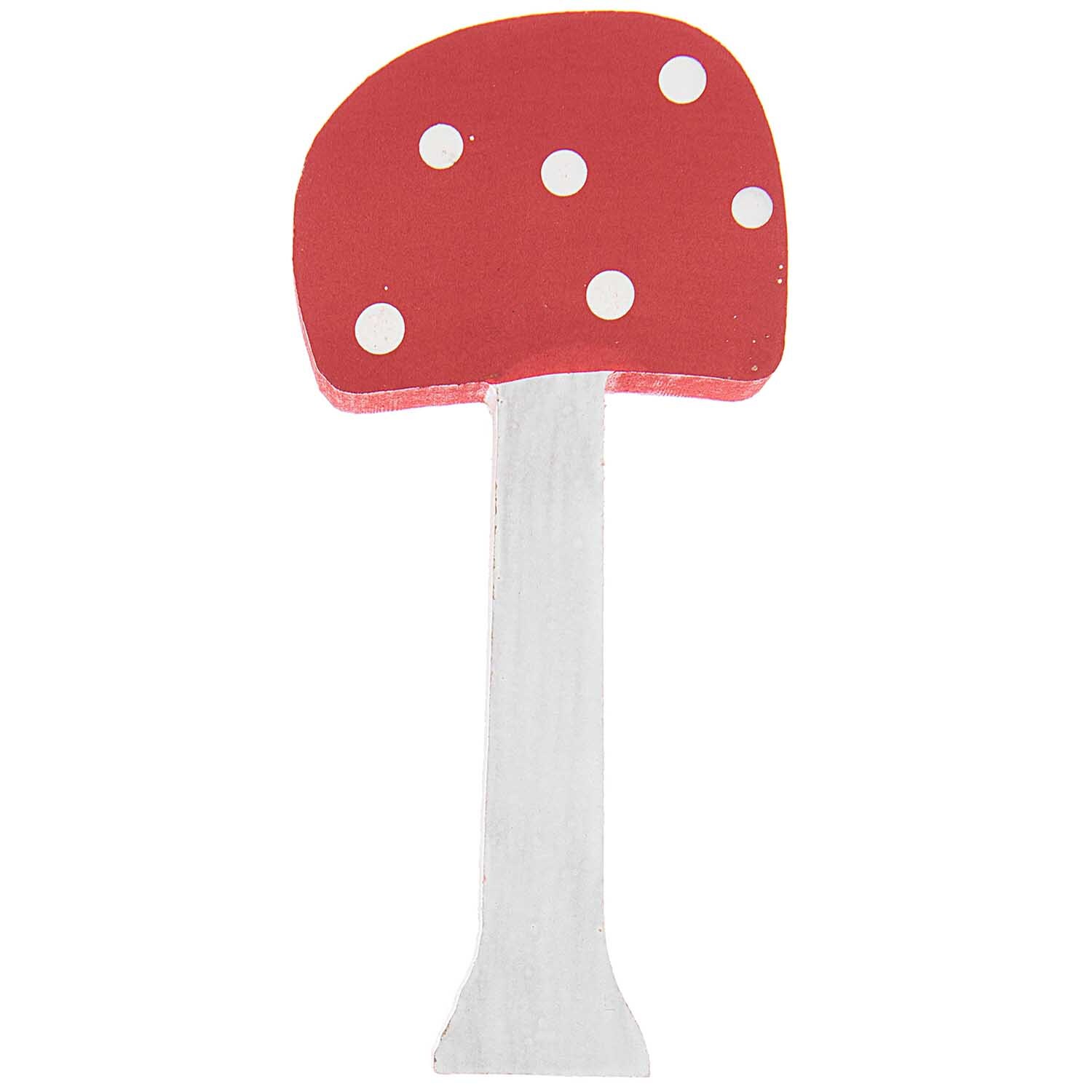 Pilz aus Holz rot-weiß 14,3x6,5cm