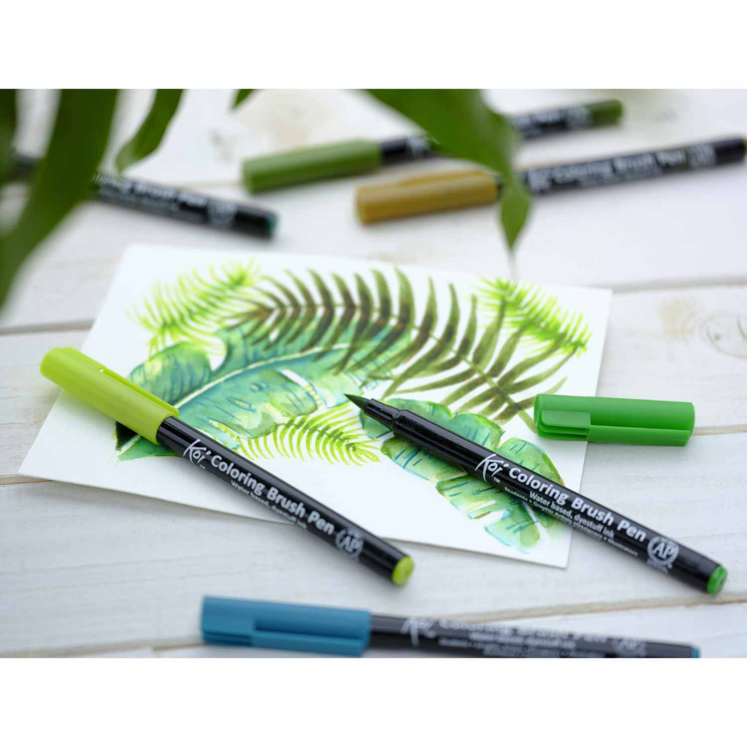 Coloring Brush Pens Botanical 6teilig