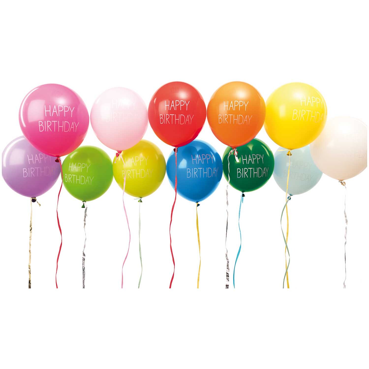 Luftballons Happy Birthday 30cm 12 Stück