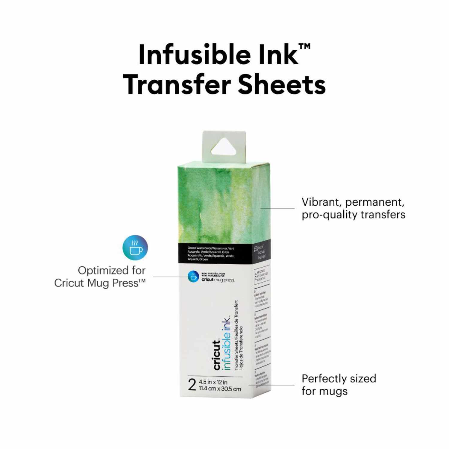 Infusible Ink Transferbogen Green Watercolor 11,4x30,5cm 2 Stück