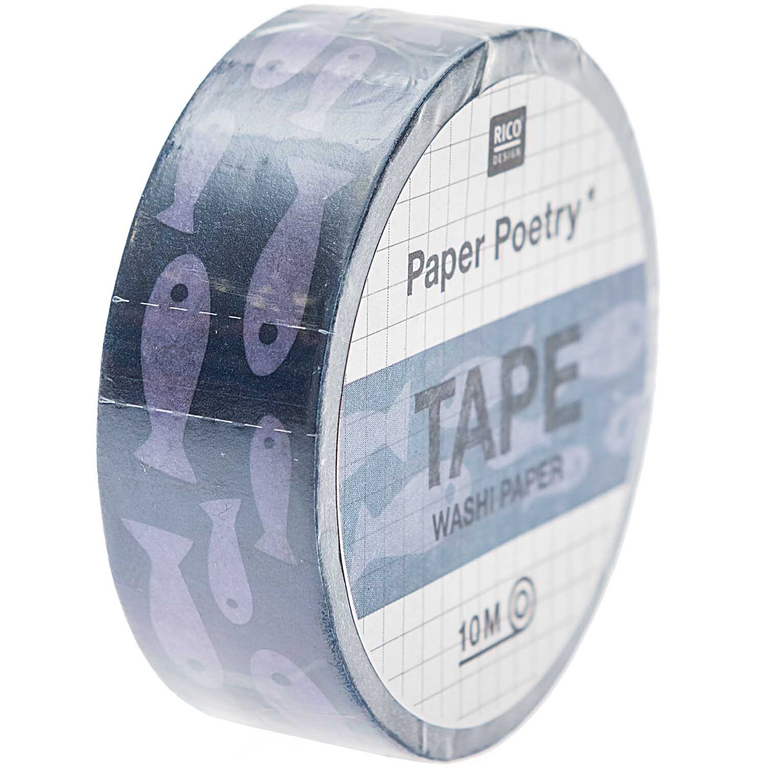 Paper Poetry Tape Mermaid Fische blau 1,5cm 10m