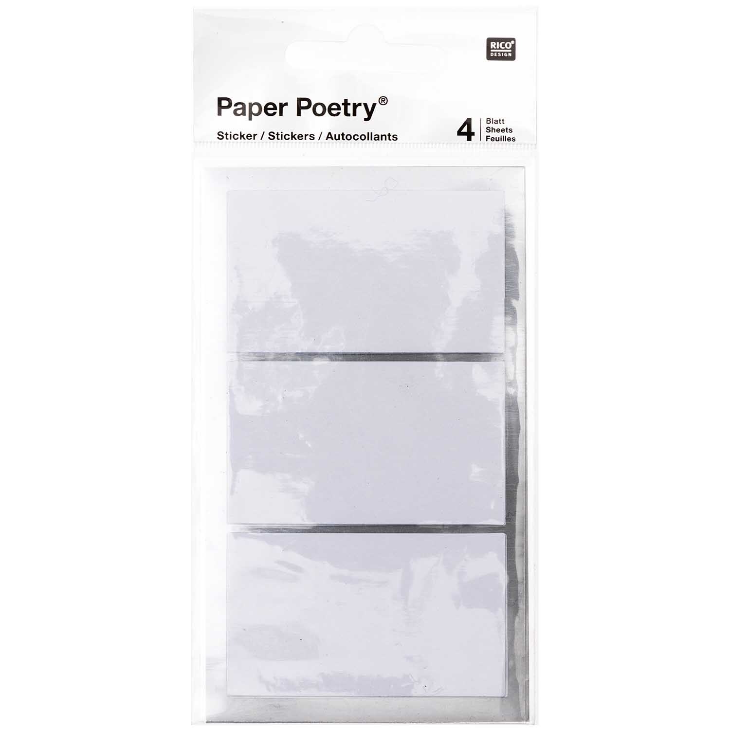 Paper Poetry Office Sticker Etiketten 60x35mm 4 Bogen