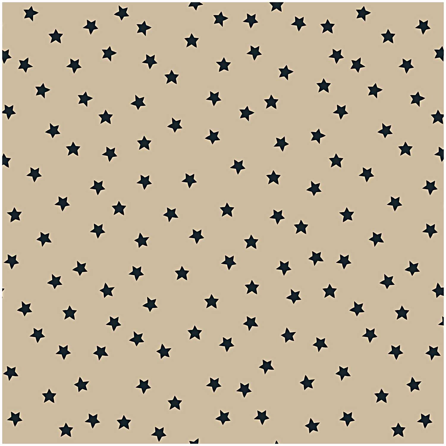 Stoff Sterne natur-schwarz 50x140cm