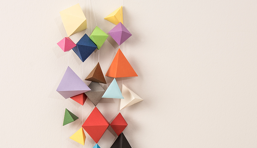 Bastelanleitung Geometrische Origami Girlanden