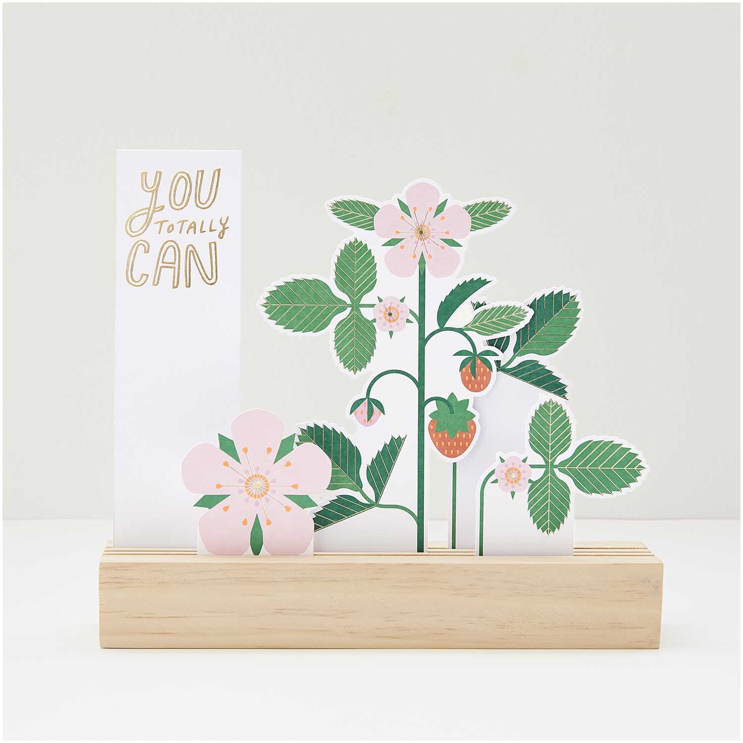 Paper Poetry Kartendeko-Set Erdbeeren & Blüten 5 Stück 350g/m²
