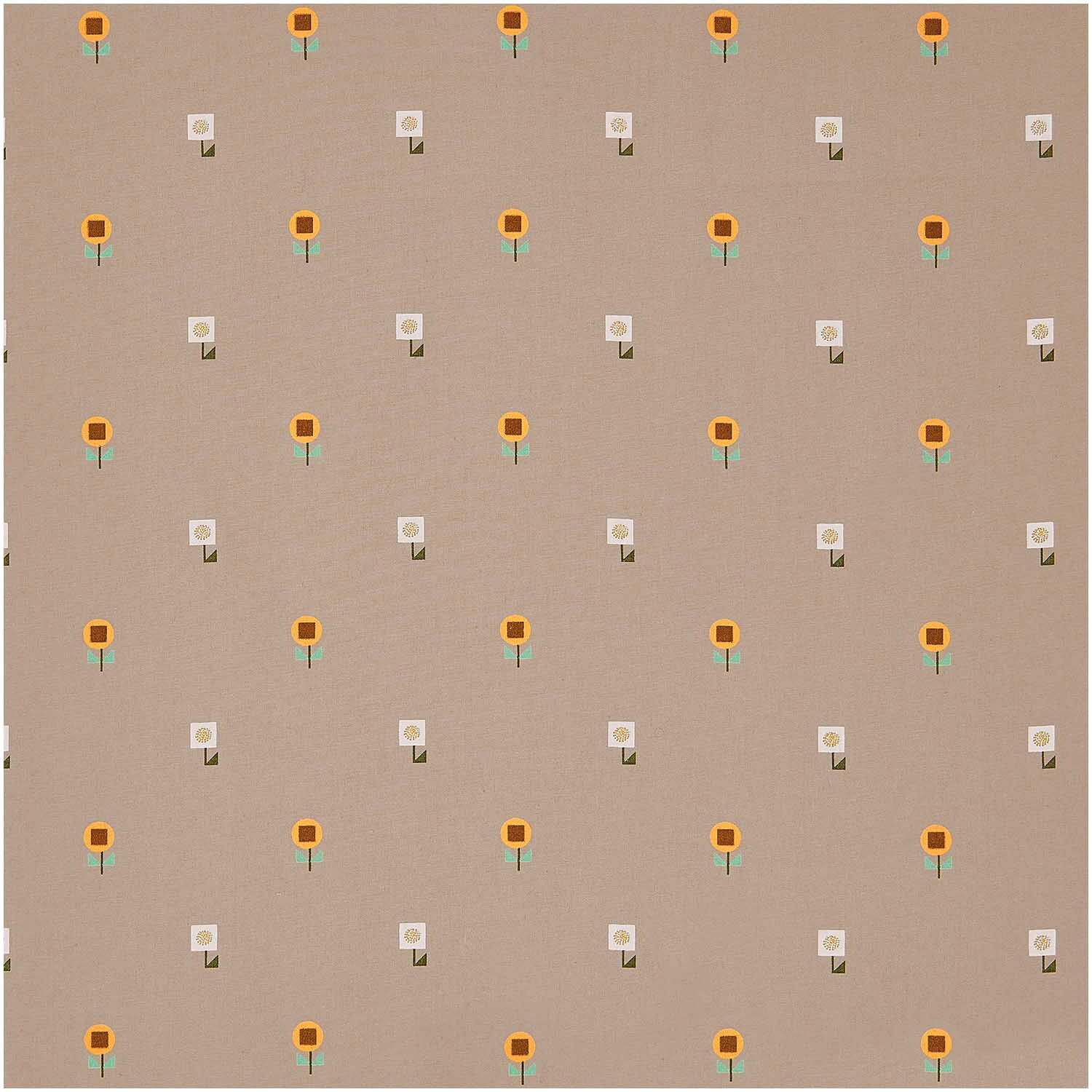 Stoffabschnitt Baumwoll-Popelin Pixel Blumen Puder