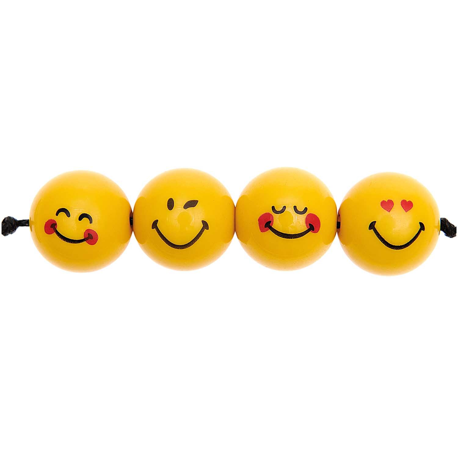 SmileyWorld® Perlen Expressions rund gelb 16mm 7 Stück