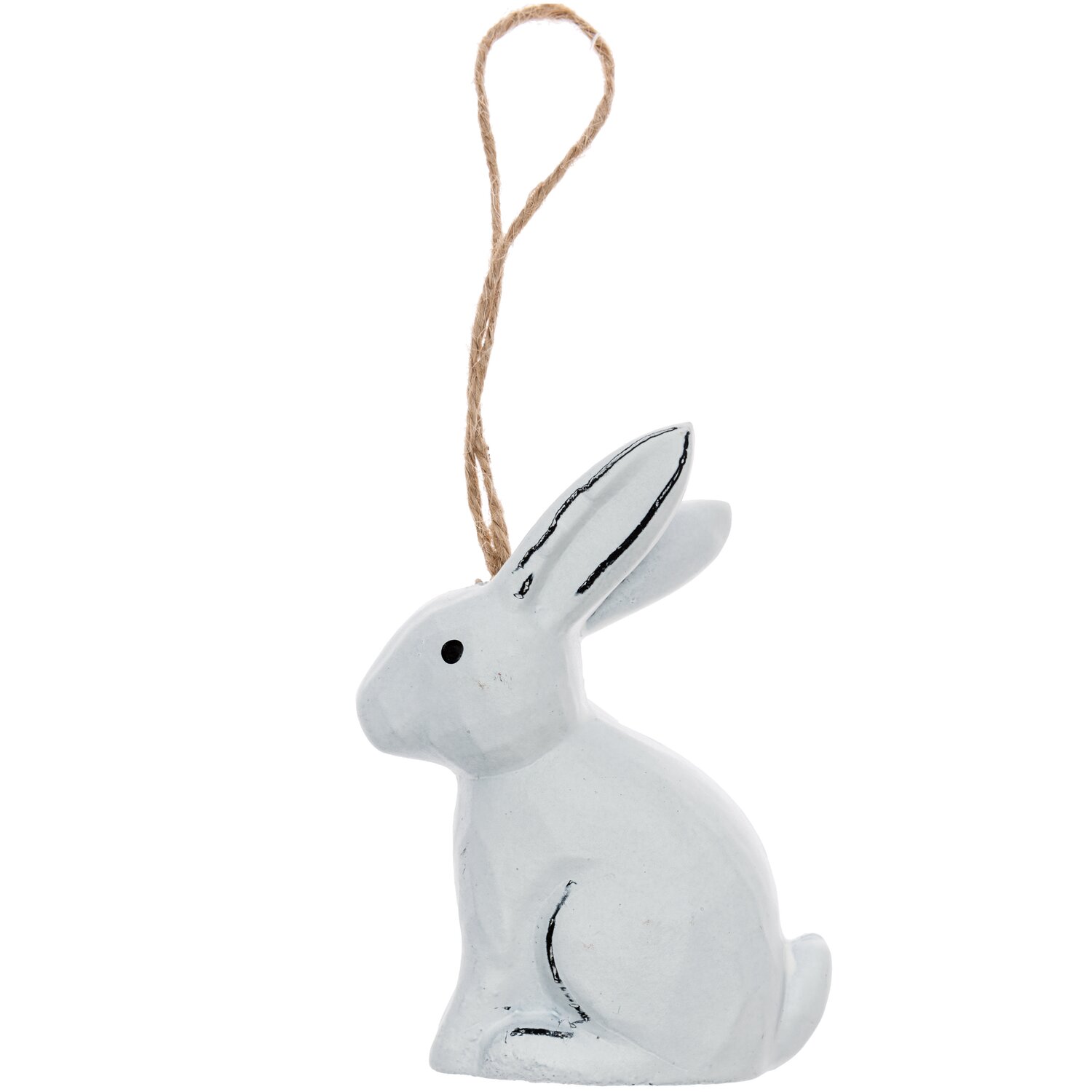 Rico Design Holzanhänger Hase groß weiß 1 Stück