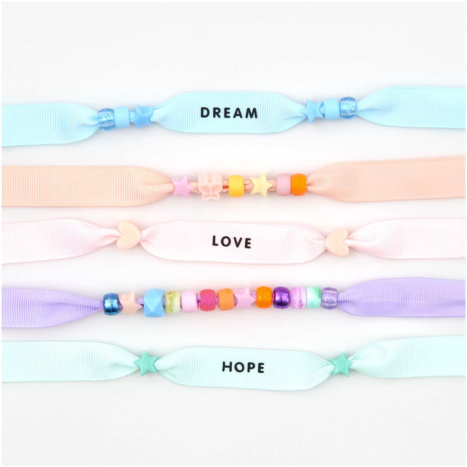 itoshii - Ponii Beads Ripsband Armbänder pastell 10 Stück