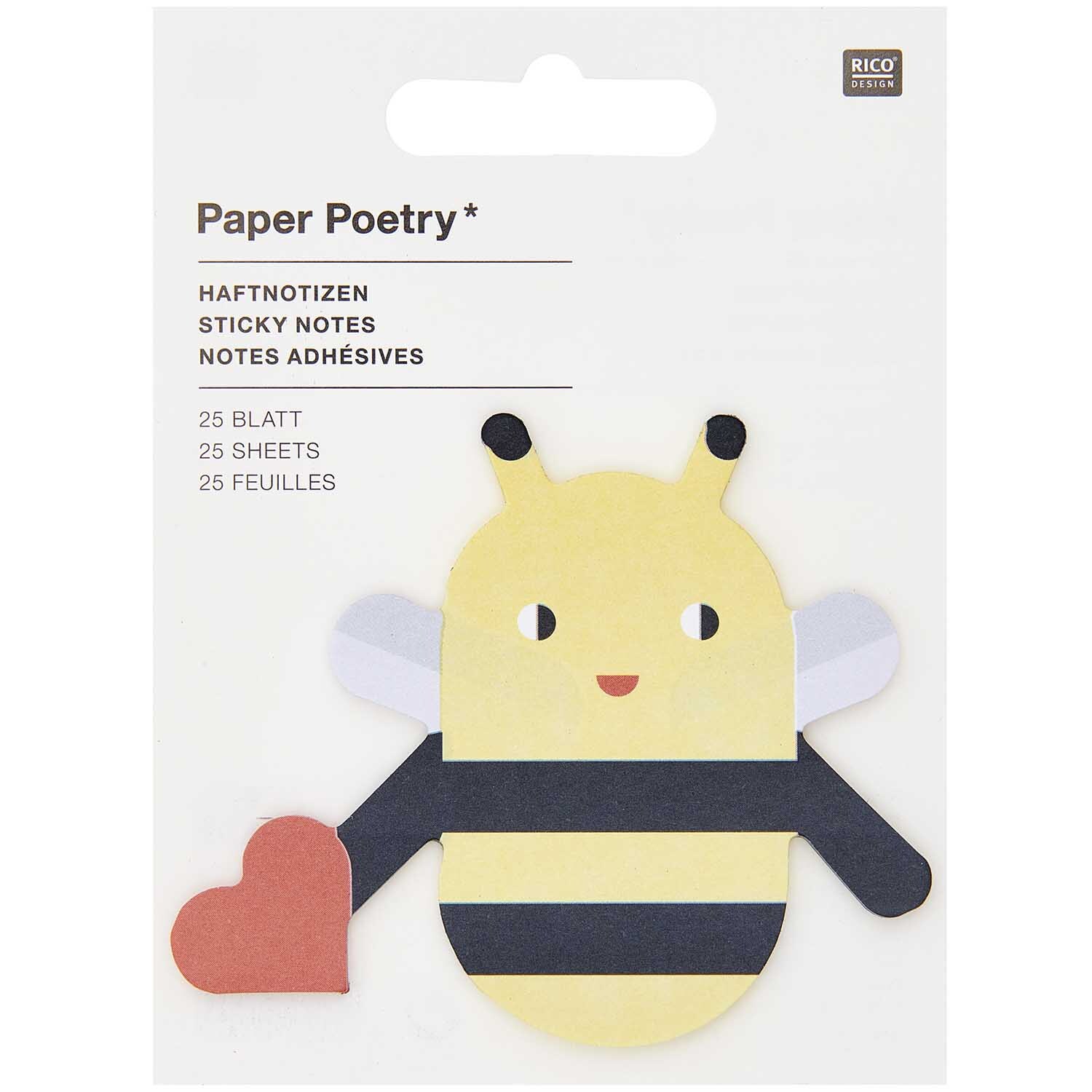 Paper Poetry Haftnotizen Biene 25 Blatt 110x90mm