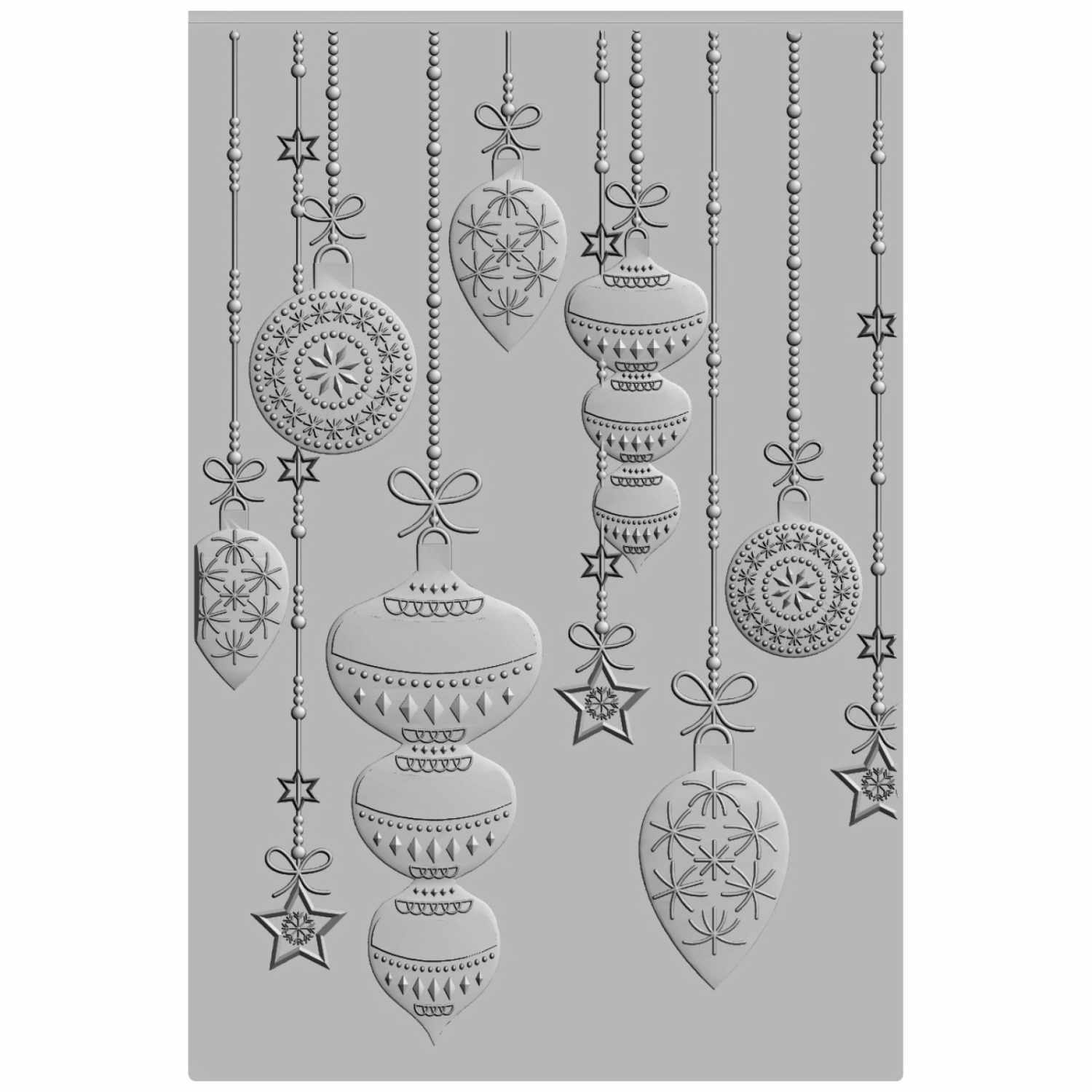 3D Textured Impressions Embossing Folder Sparkly Ornaments