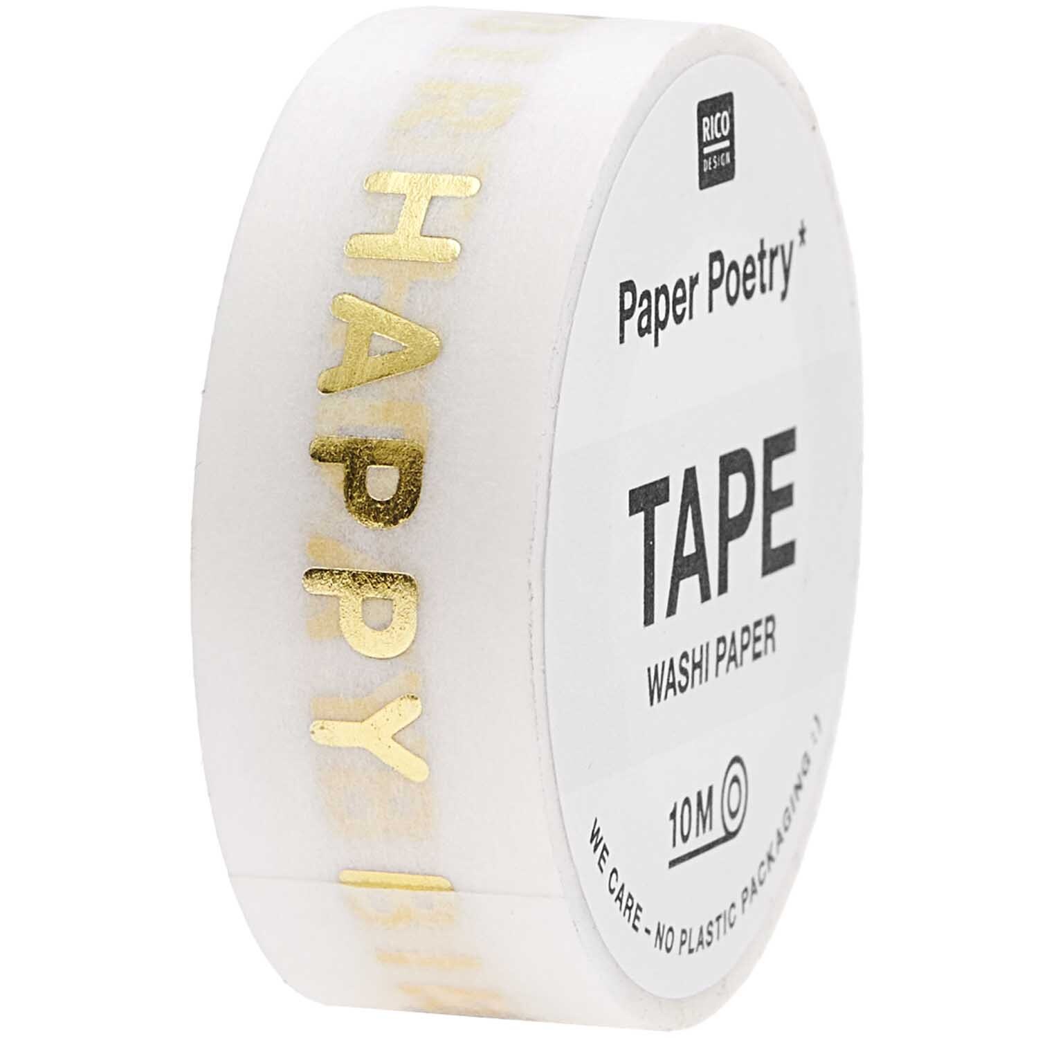 Paper Poetry Tape Happy Birthday 15mm 10m