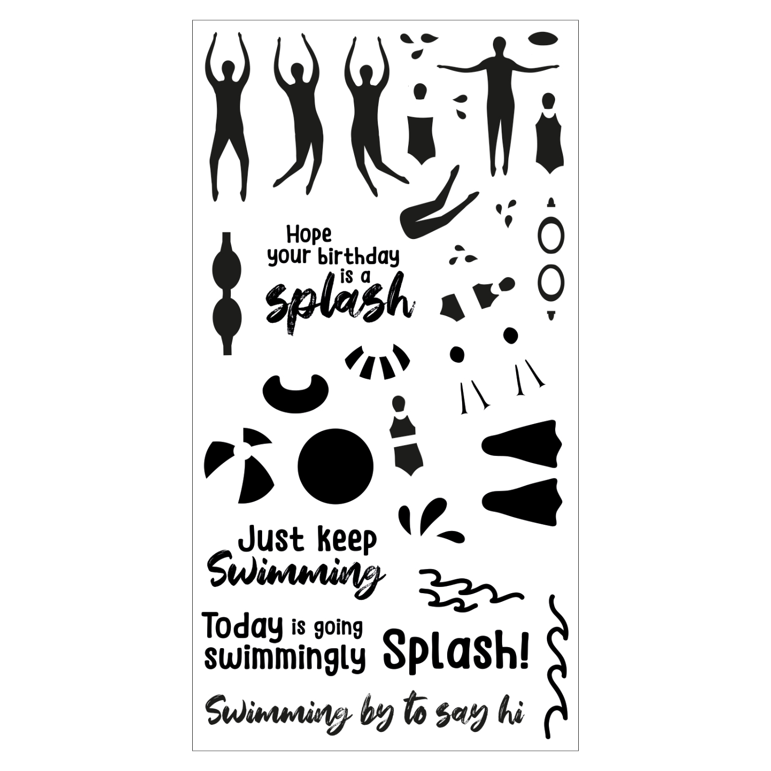 Clear Stamps Set Synchronized Swimmer 29PK