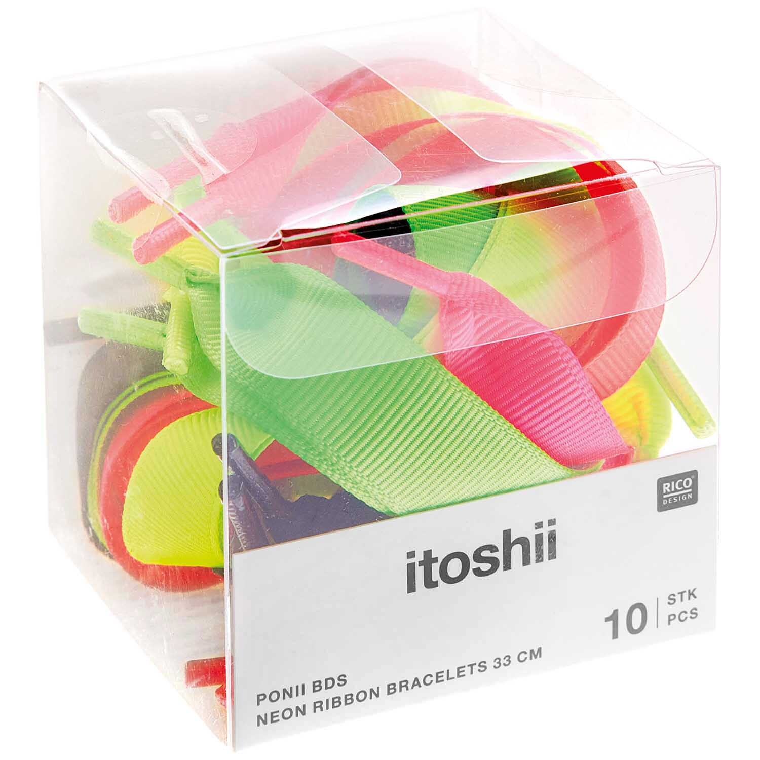 itoshii - Ponii Beads Ripsband Armbänder neon 10 Stück