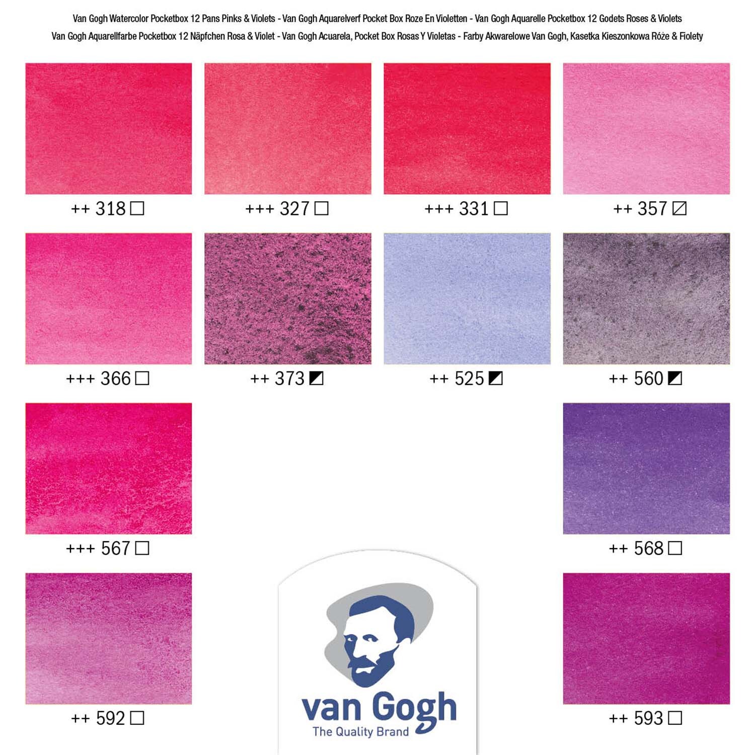 Aquarell Set rosa-violett 12 Näpfchen