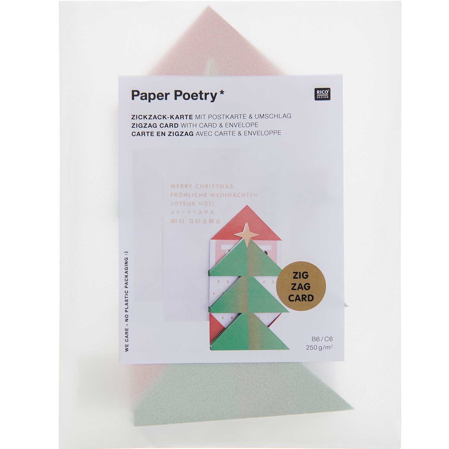 Paper Poetry Zickzack-Karte Weihnachtsmann 64x16,7cm