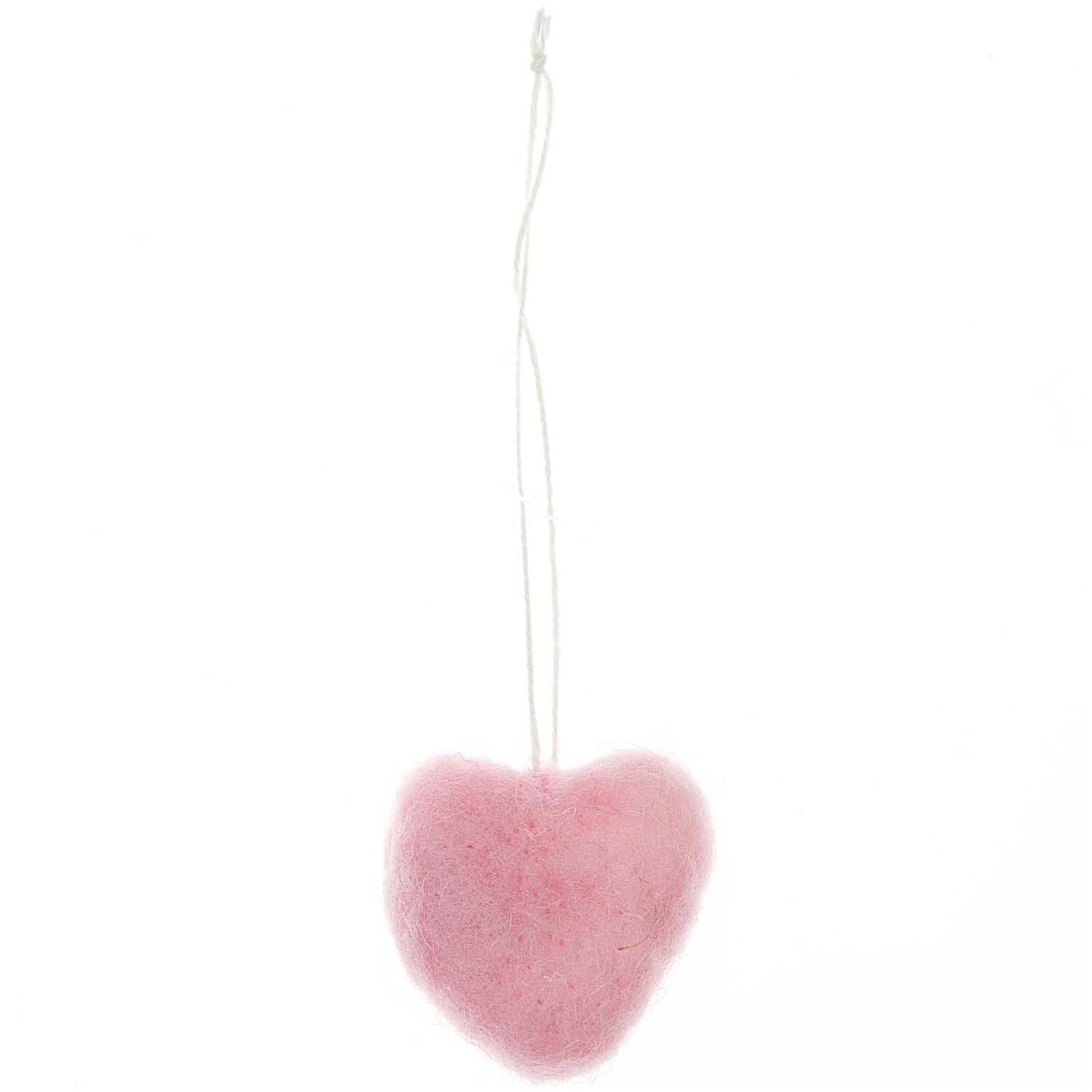 Hänger Herz aus Filz rosa 3,5x3,5cm