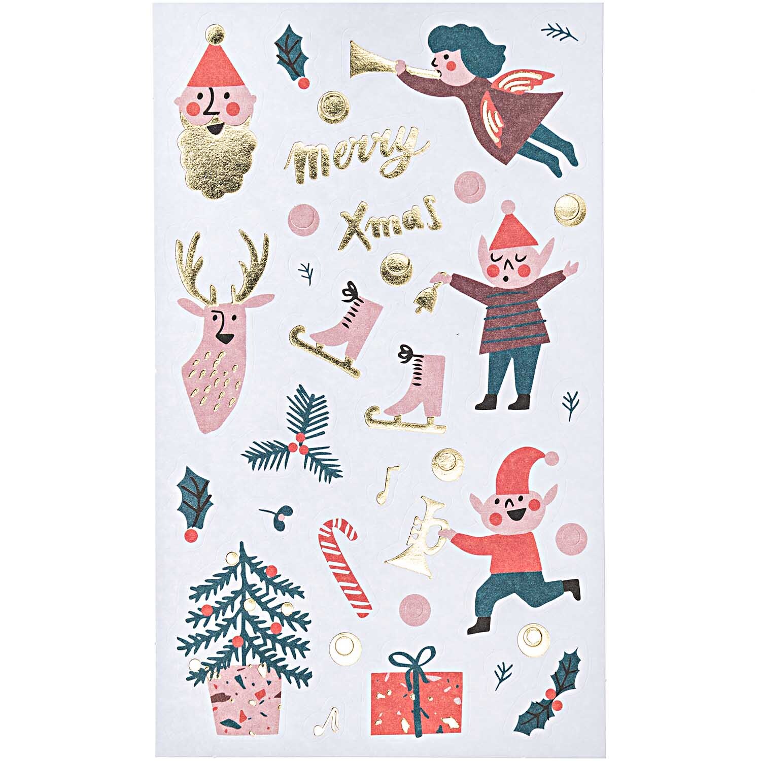 Paper Poetry Sticker Jolly Christmas Classic 4 Blatt