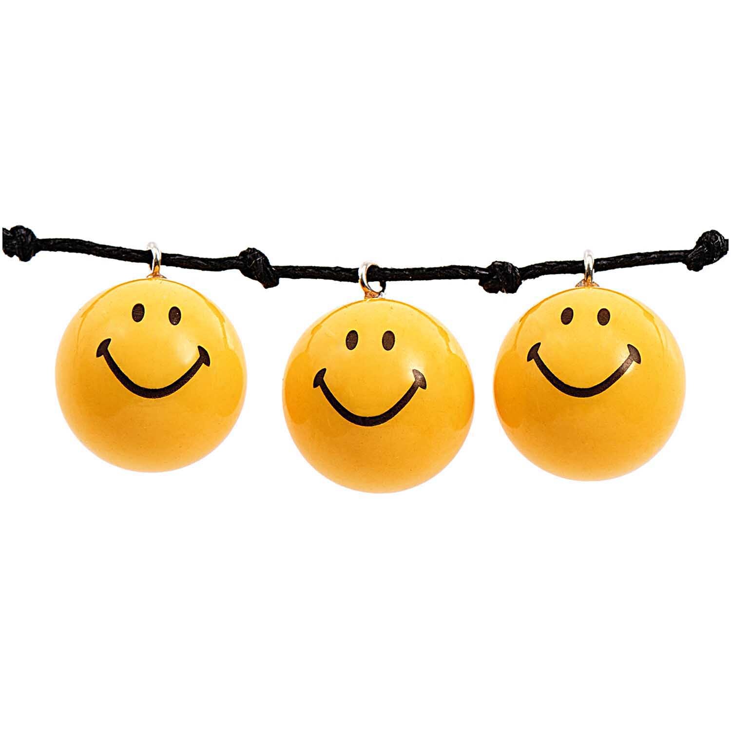 Smiley® Originals Perlen rund mit Anhänger gelb 16mm 4 Stück