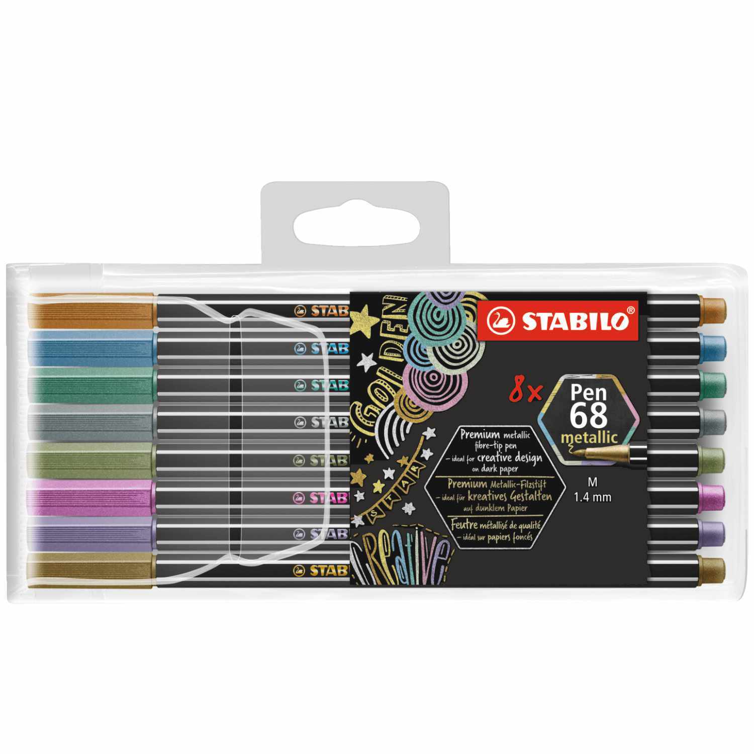 Pen 68 Metallic im Kunststoffetui 8 Farben
