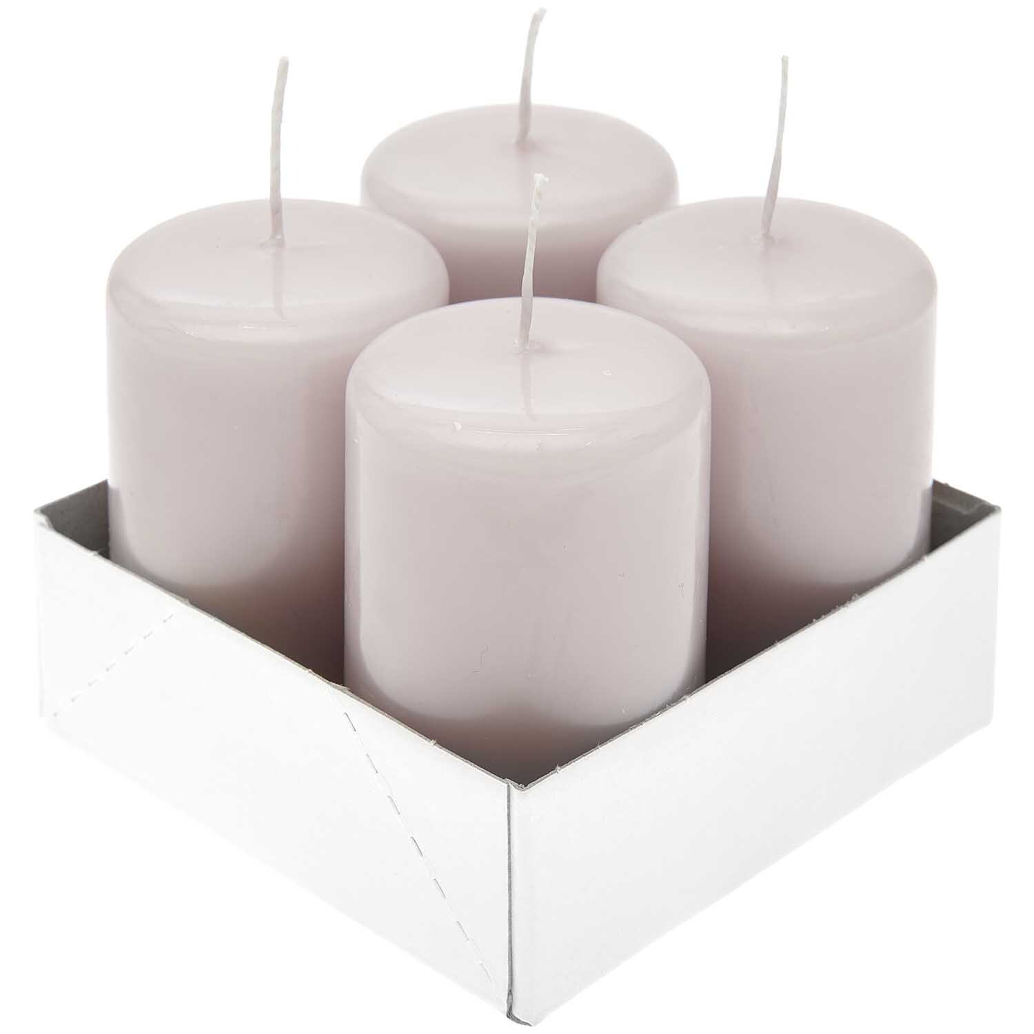 Flachkopfstumpen-Kerzen Set 8x5cm 4 Stück