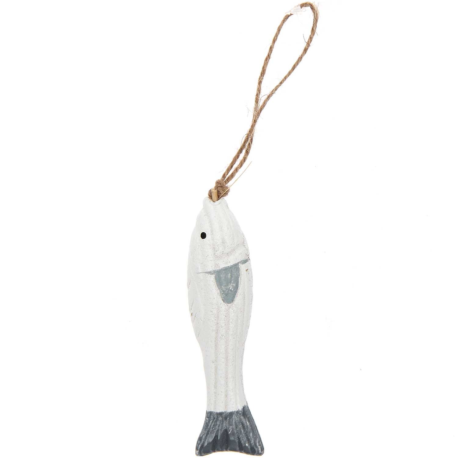 Holzhänger Fisch grau-weiß 11x3,5cm