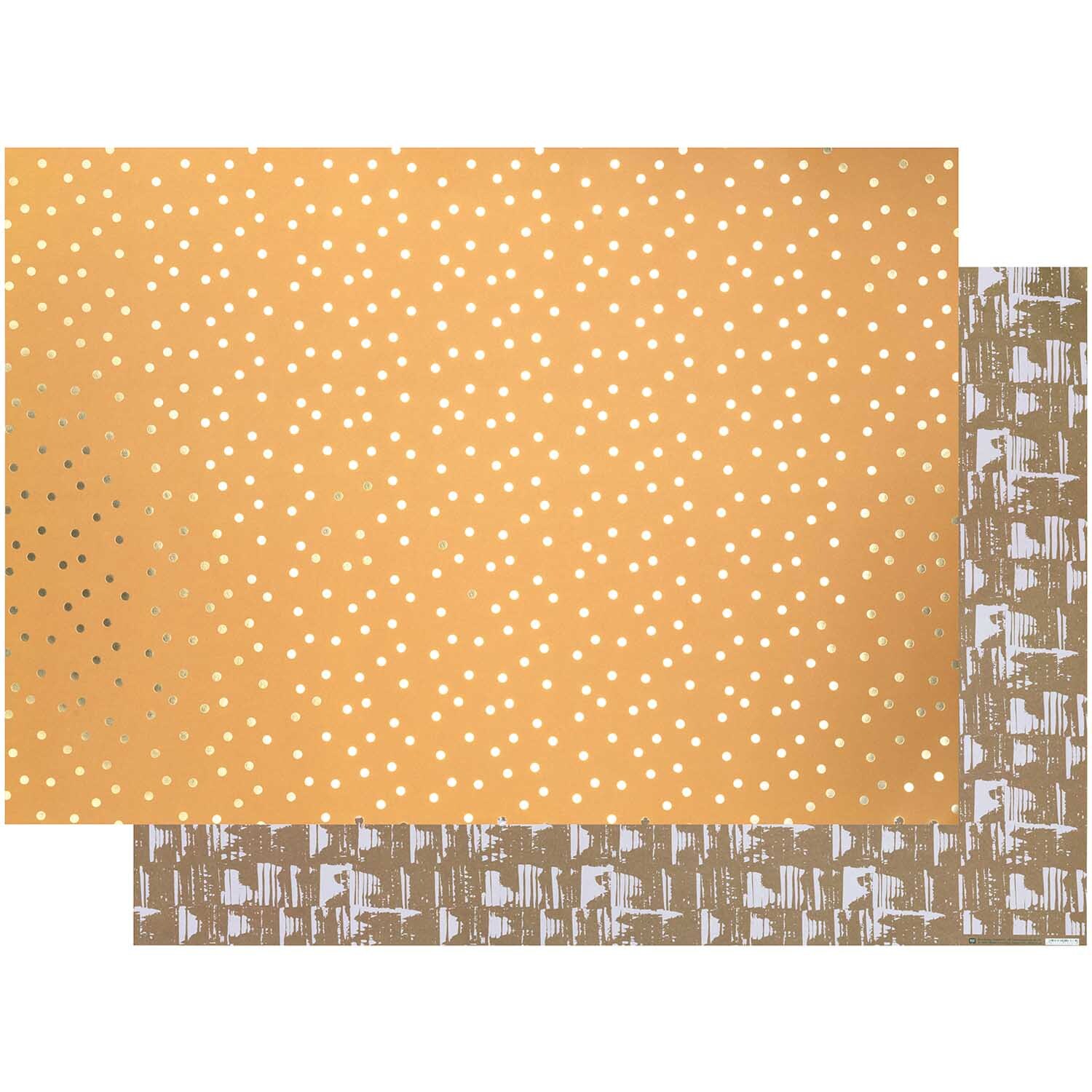 Paper Poetry Motivkarton Punkte senfgelb-gold 50x70cm