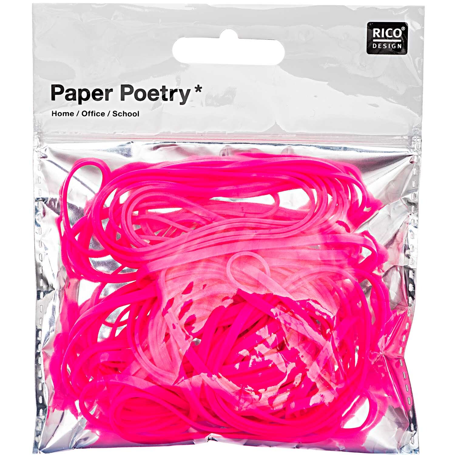 Paper Poetry Gummibänder neonpink 45g