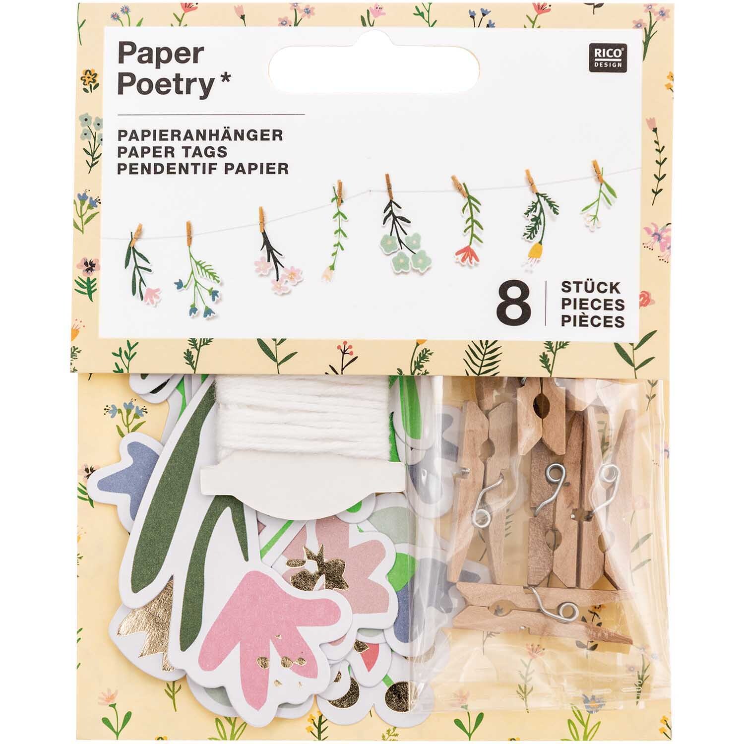 Paper Poetry Papieranhänger Bunny Hop Streublumen 8 Stück