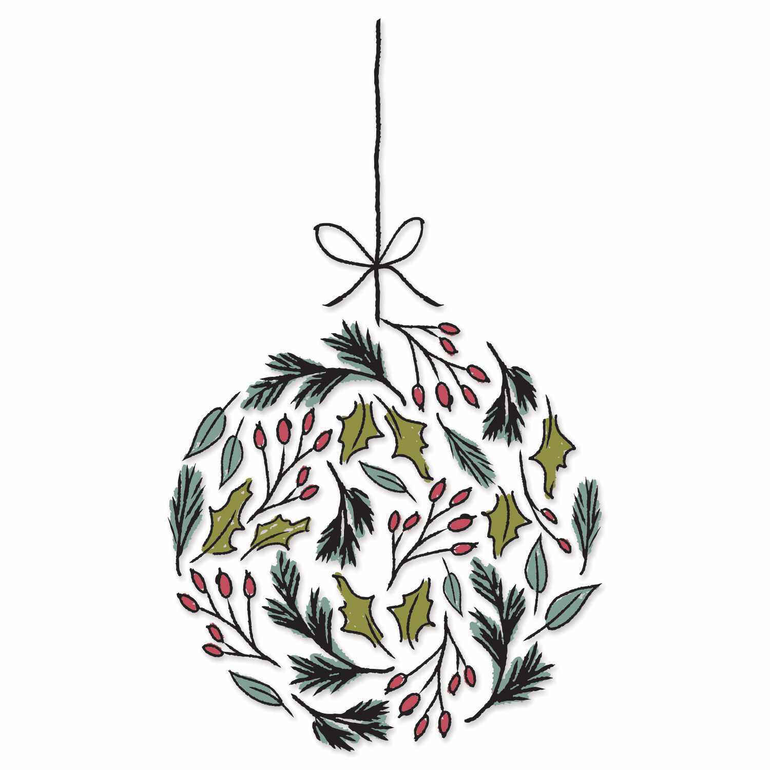 Layered Clear Stamps Leafy Ornament by Lisa Jones