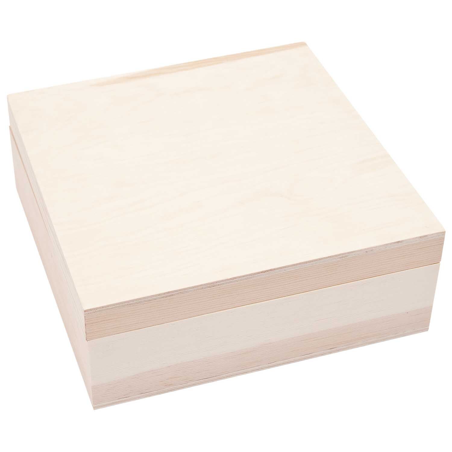 Holzdose quadratisch 12x12x4,5cm