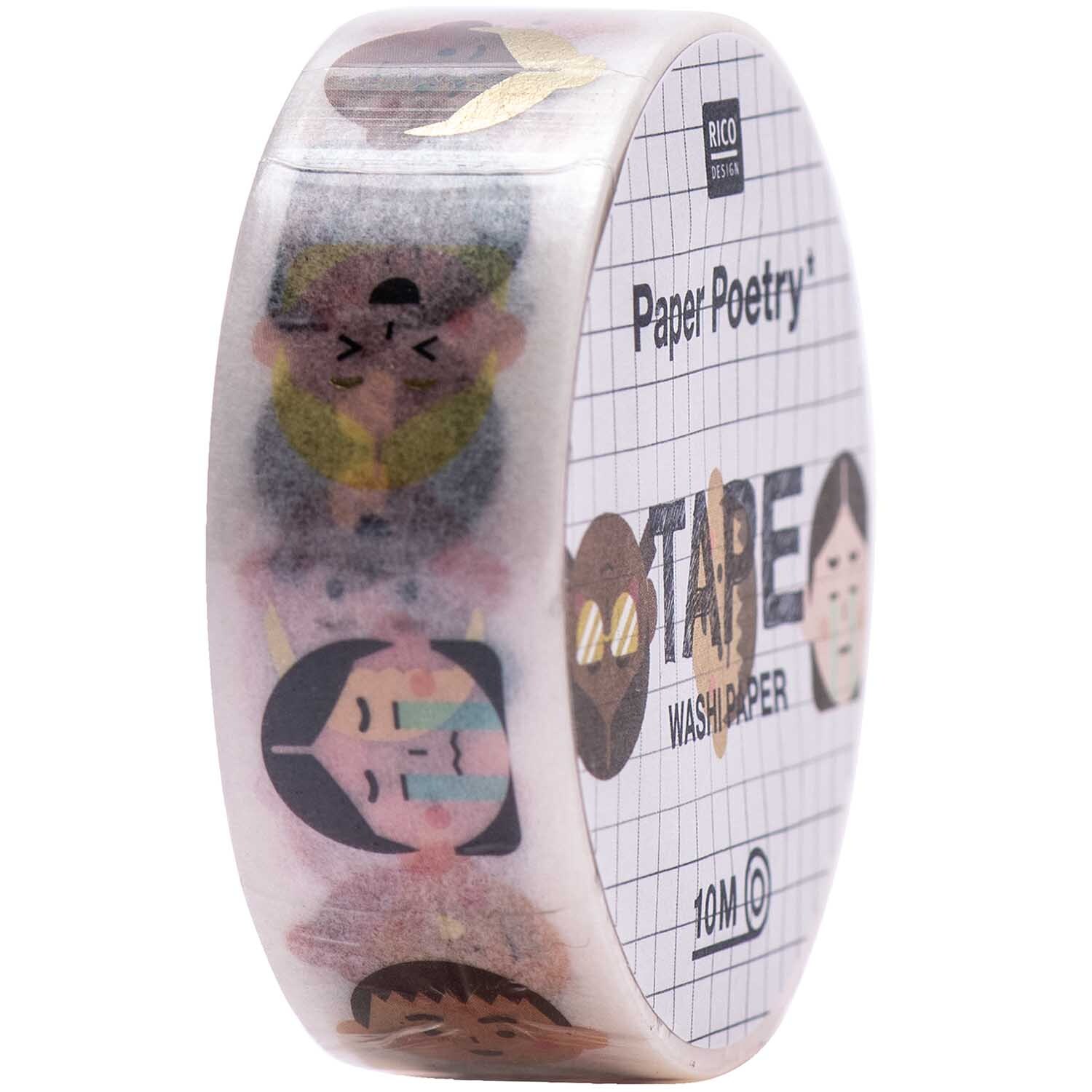 Paper Poetry Tape Gesichter 1,5cm 10m