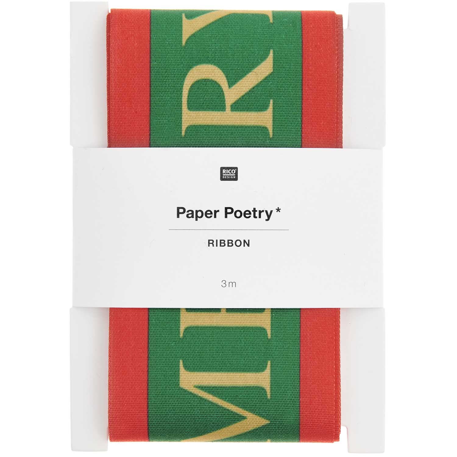 Paper Poetry Taftband Merry Christmas rosa-gold 58mm 3m