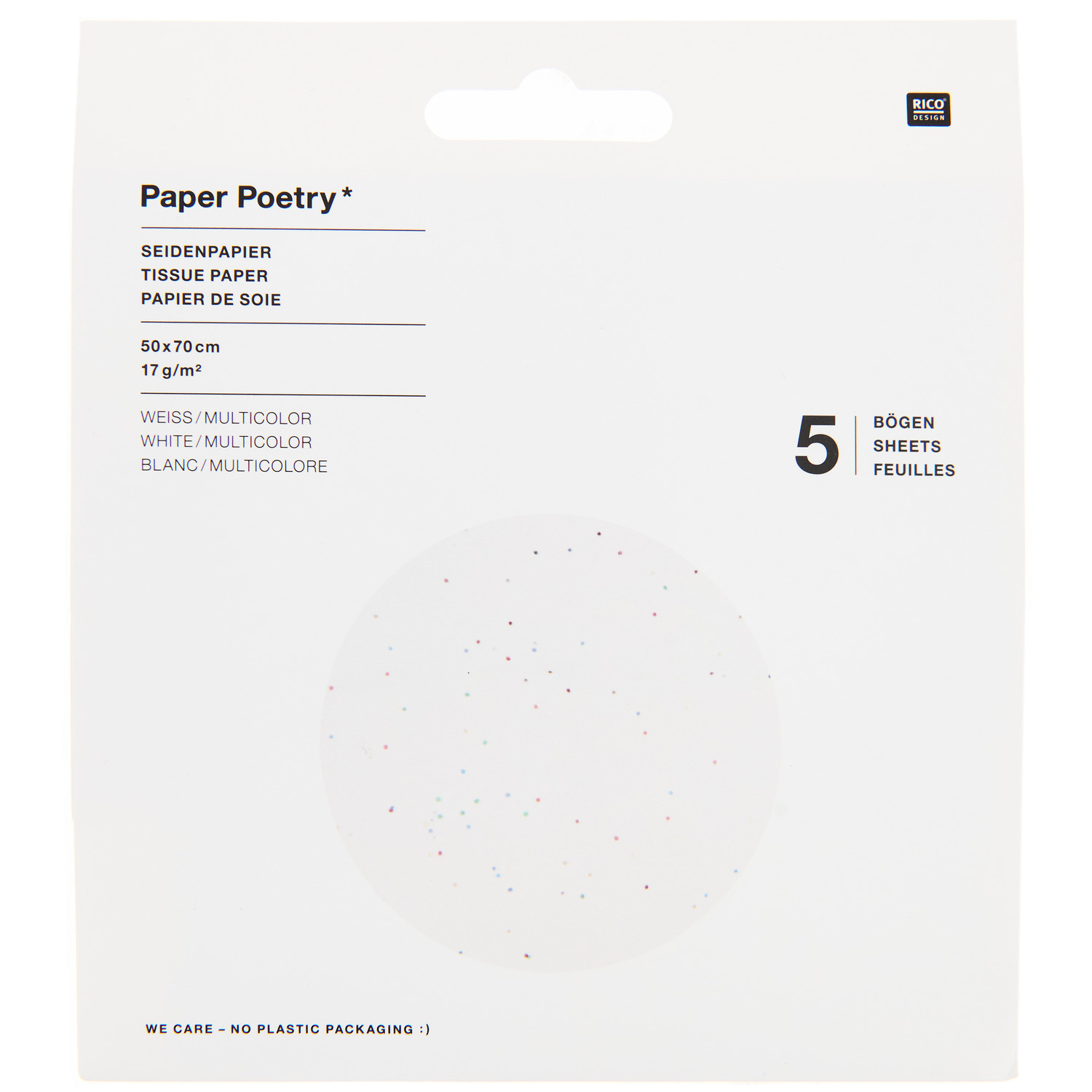 Paper Poetry Seidenpapier Punkte 50x70cm 17g/m² 5 Bogen