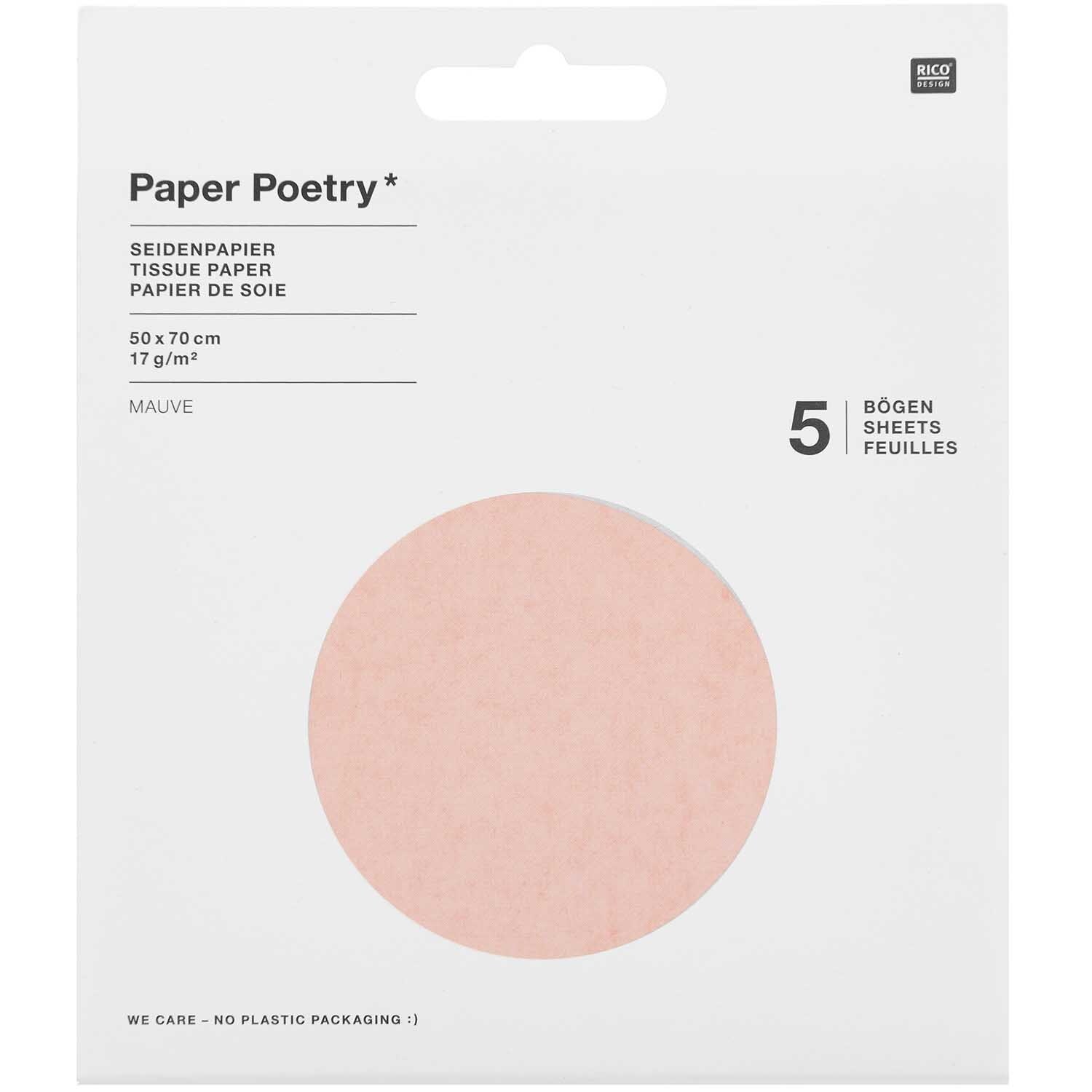 Paper Poetry Seidenpapier 50x70cm 17g/m² 5 Bogen