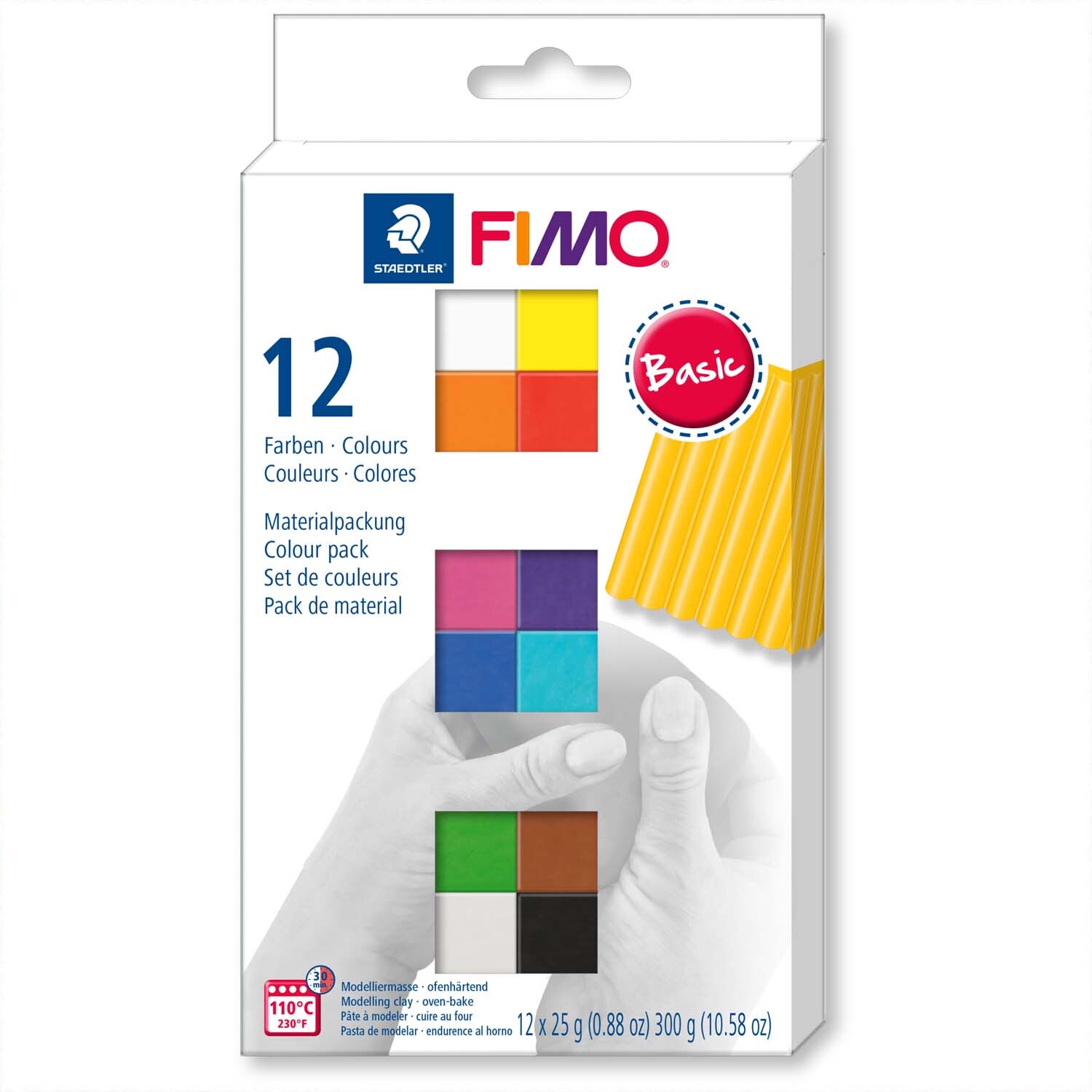 FIMO soft Basic 12 Halbblöcke je 25g